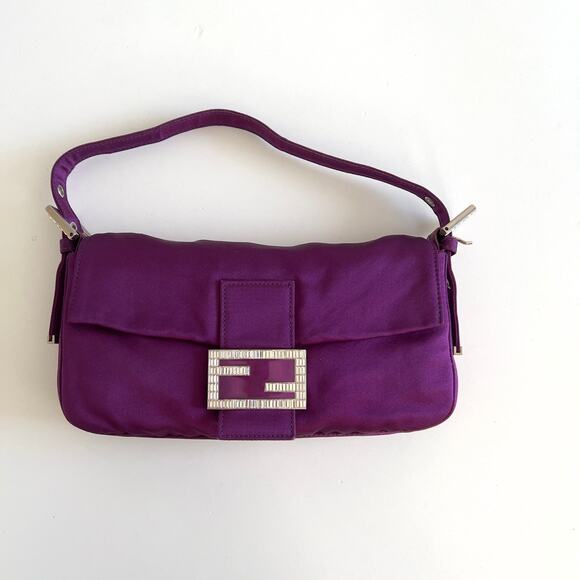 Vintage Fendi Purple Satin Baguette - Picture 9 of 9